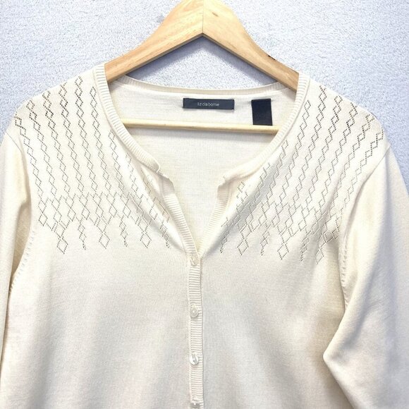 Liz Claiborne Silk Blend Cardigan Sweater Womens XL Lightweight Minimalist - Picture 3 of 12